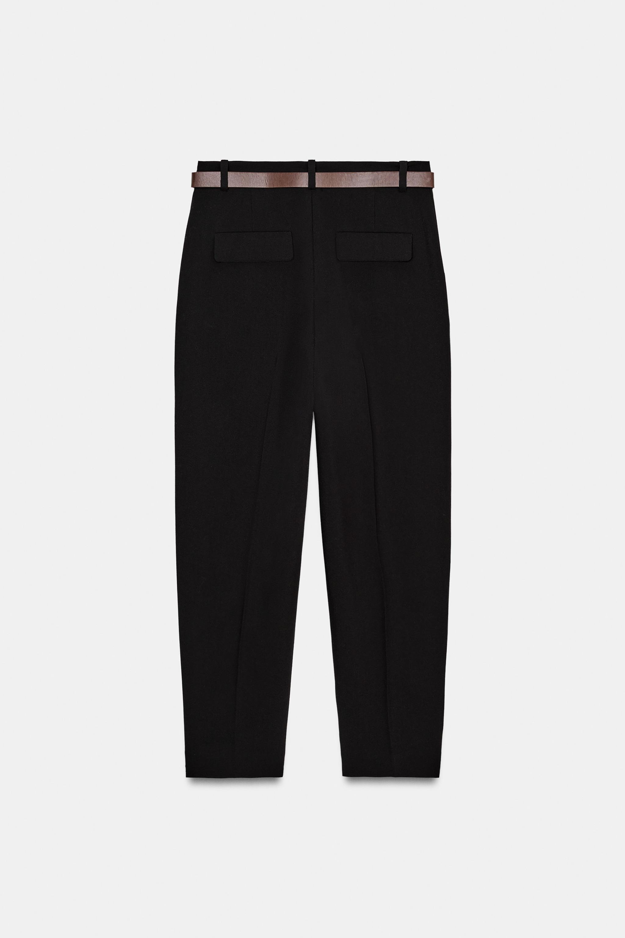 BELTED PLEATED PANTS